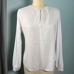 Ann Taylor Polka Dot Semi Sheer top sz S